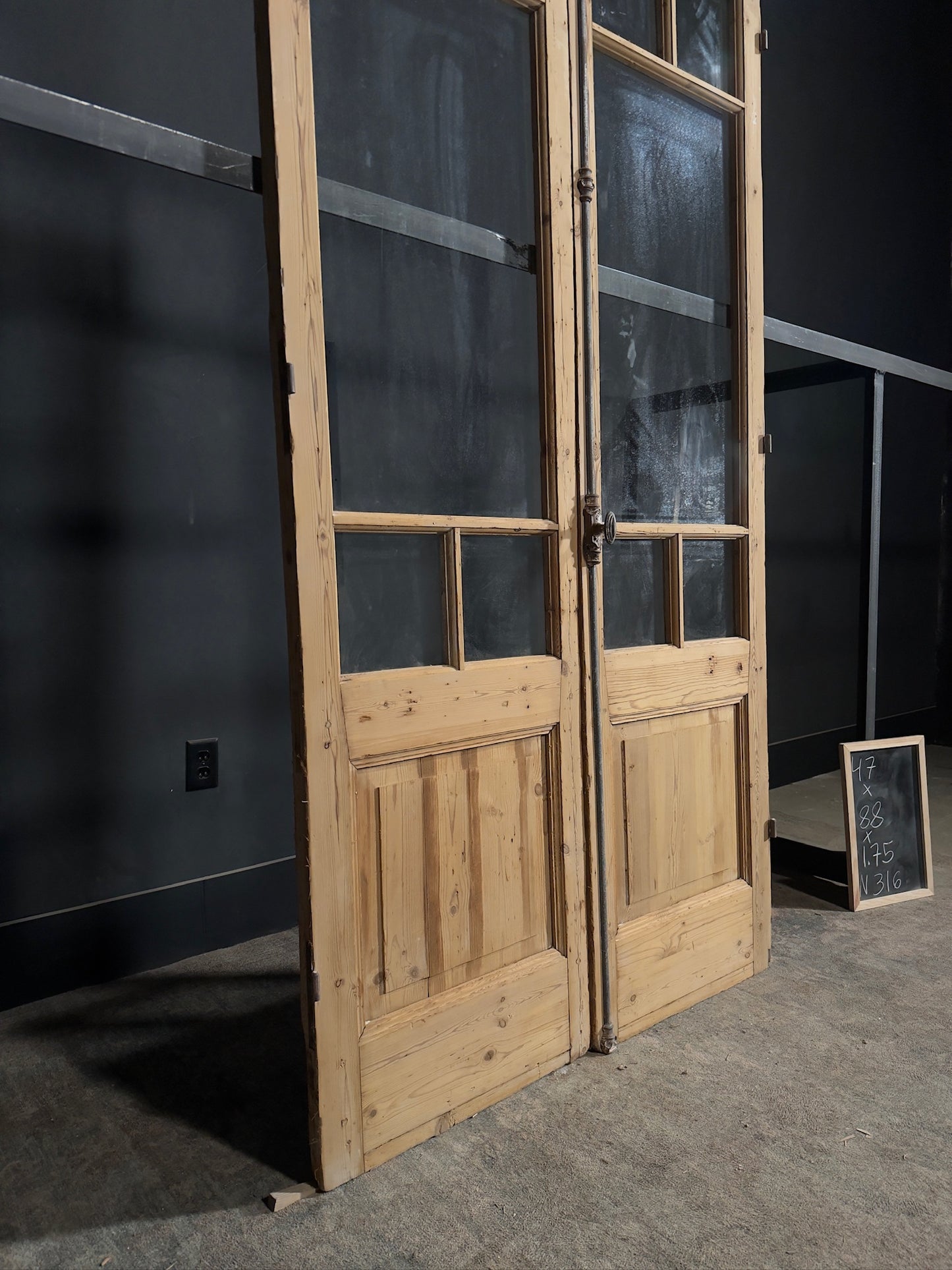 Antique Glass 4 Lite French Doors - 47x88 - N316