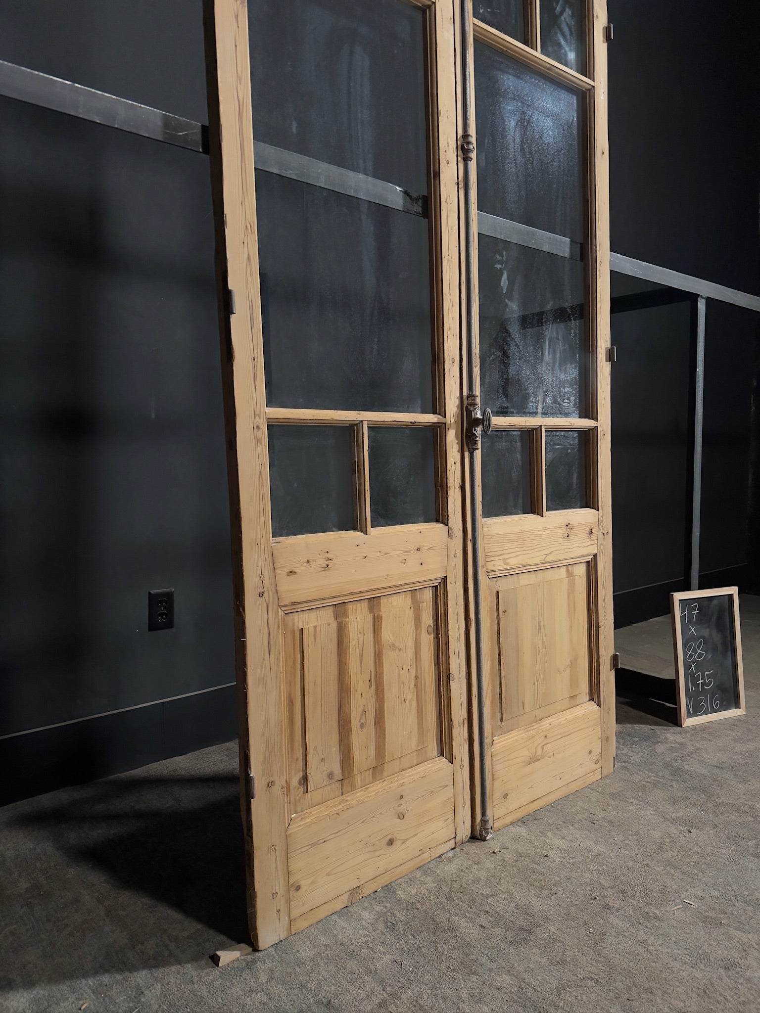 Antique Glass 4 Lite French Doors - 47x88 - N316