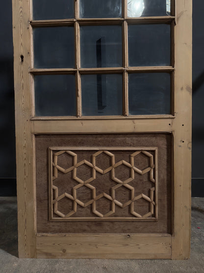 Antique Clear Glass Geometric Panel Entry Door - 35.5x80.5 - N771