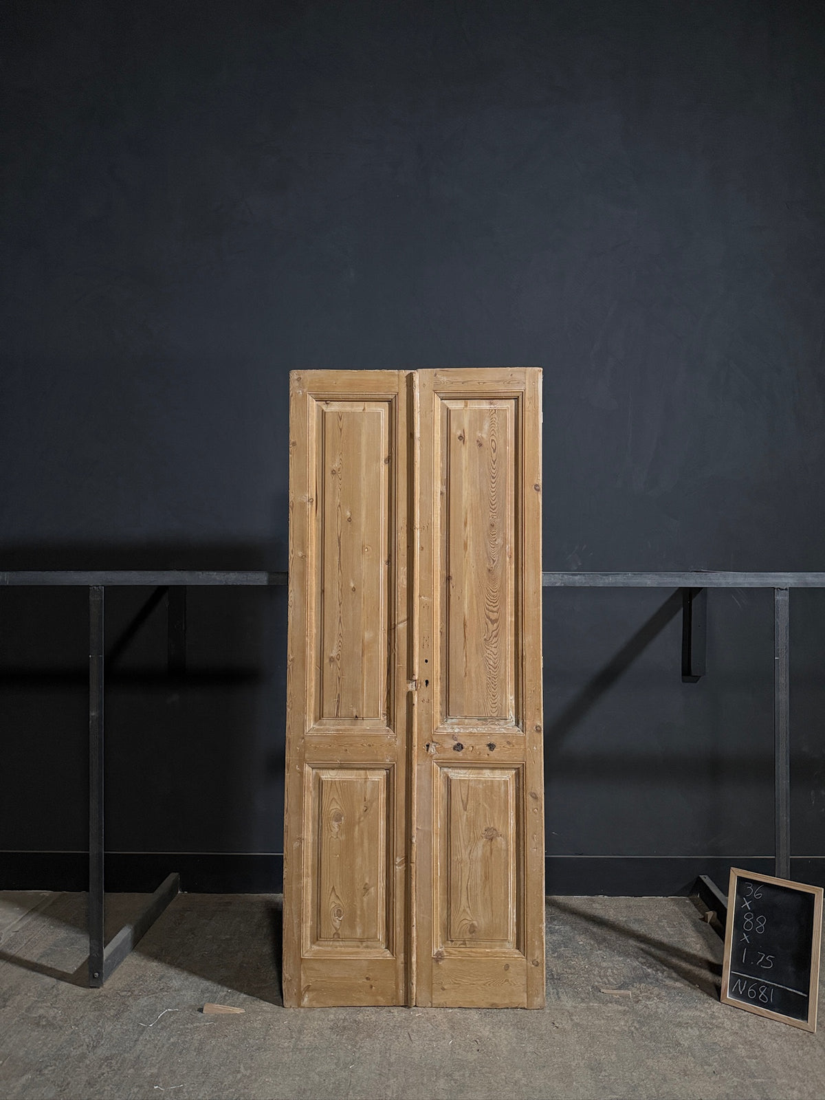 Antique 2 Panel Solid Double Doors - 36x88 - N681