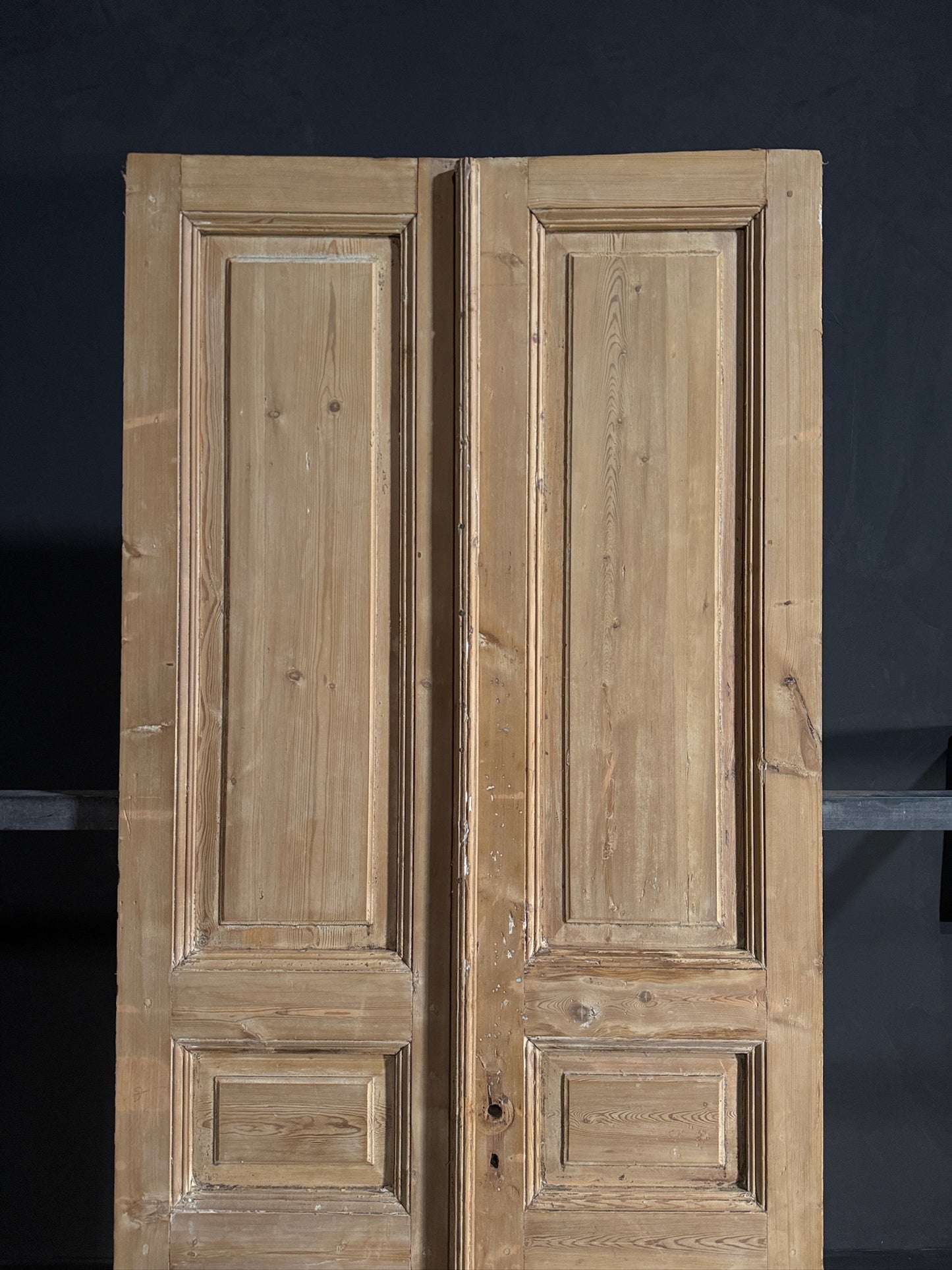 Antique 3 Panel Solid Double Doors - 40x97 - N615