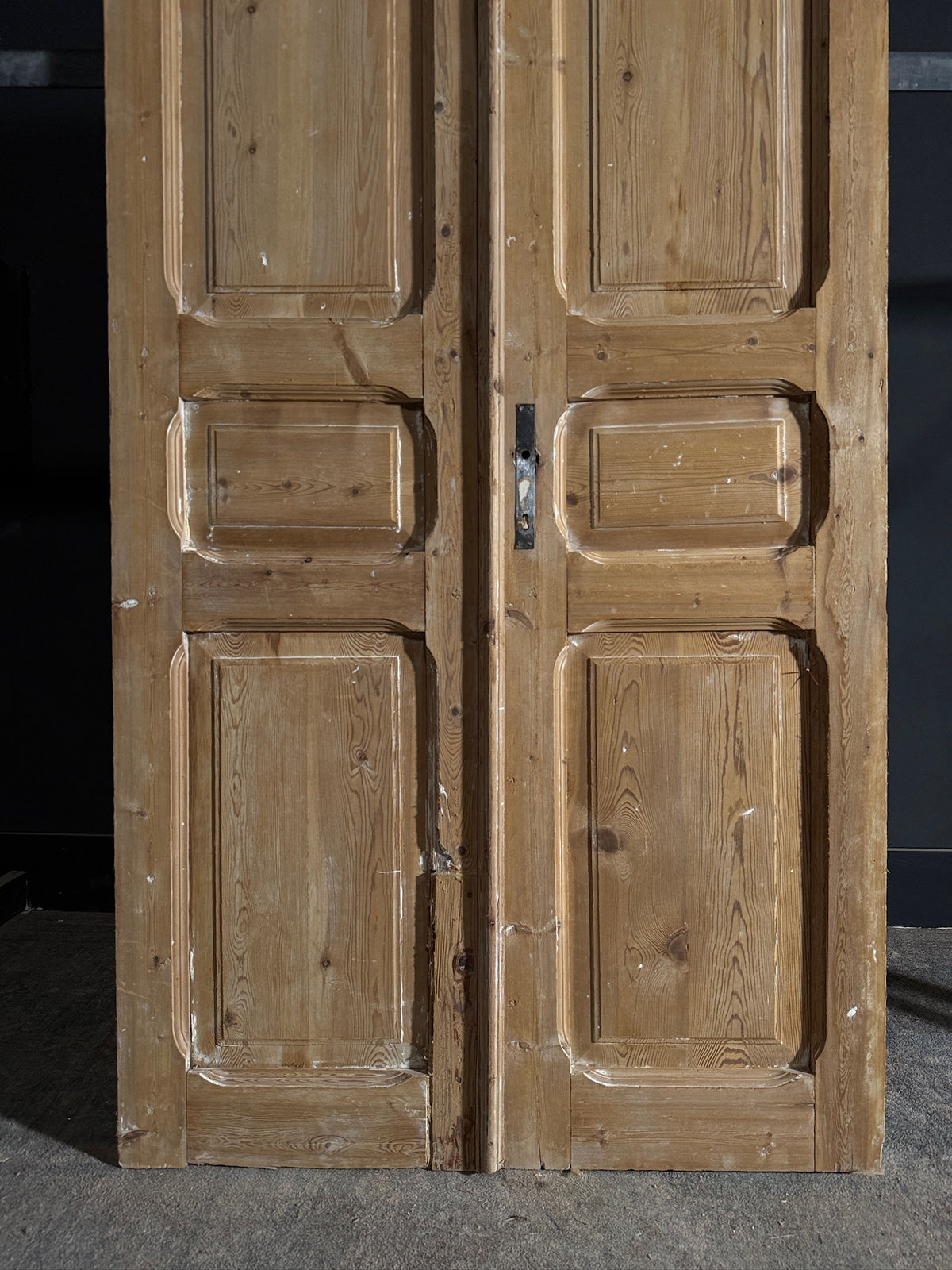 Antique 3 Panel Solid Double Doors - 40.5x94 - N607