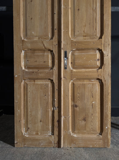 Antique 3 Panel Solid Double Doors - 40.5x94 - N607