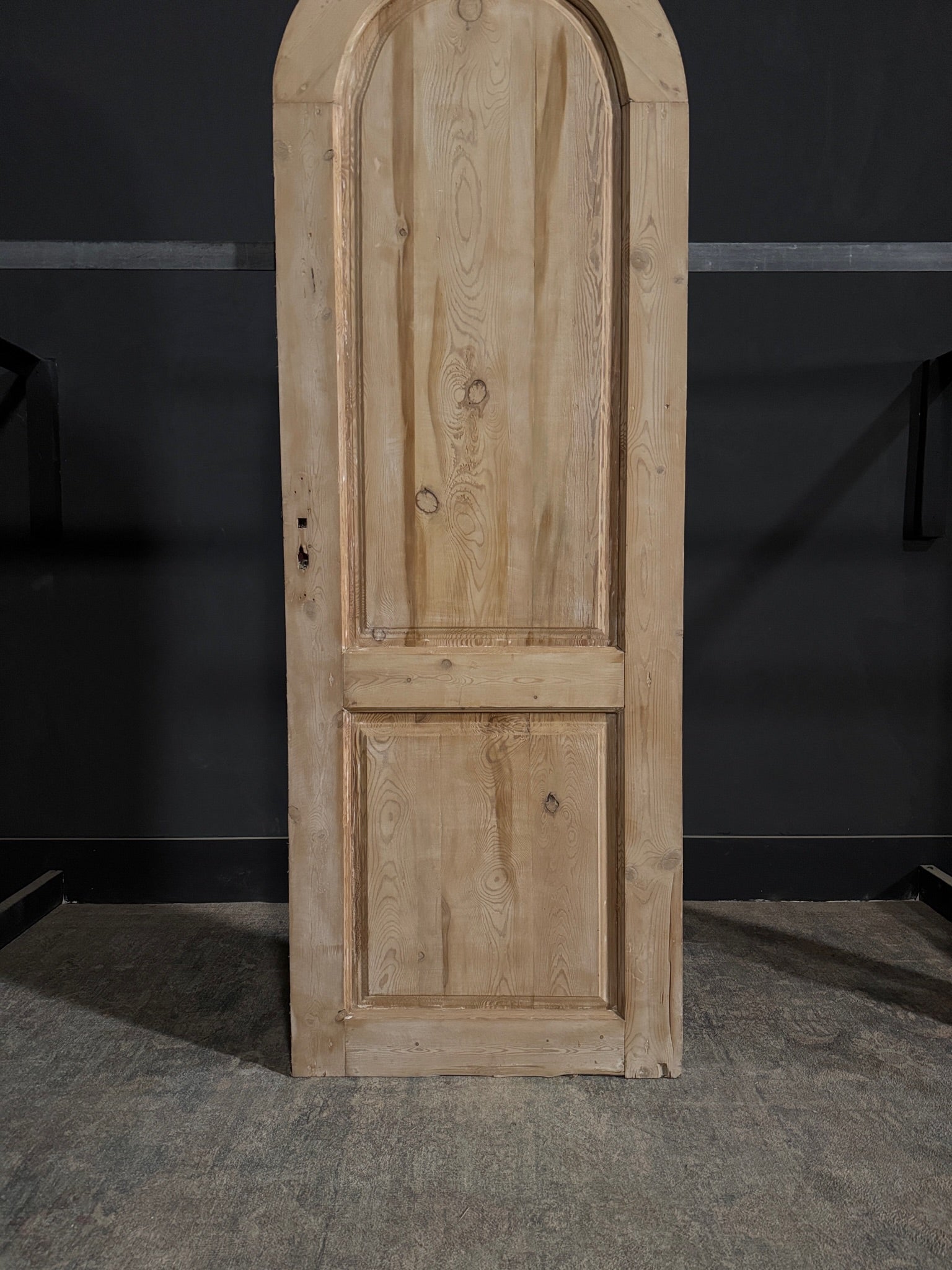 Antique 2 Panel Arched Solid Single Door - 28.25x82.5 - N343