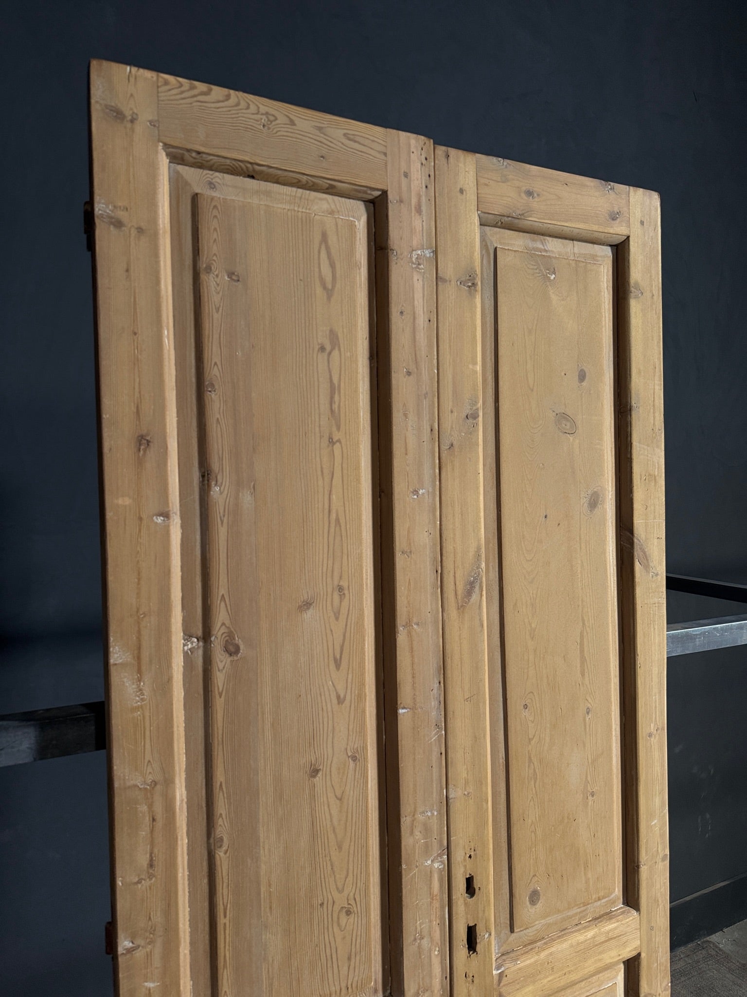 Antique 3 Panel Solid Double Doors - 39.5x92.5 - N622