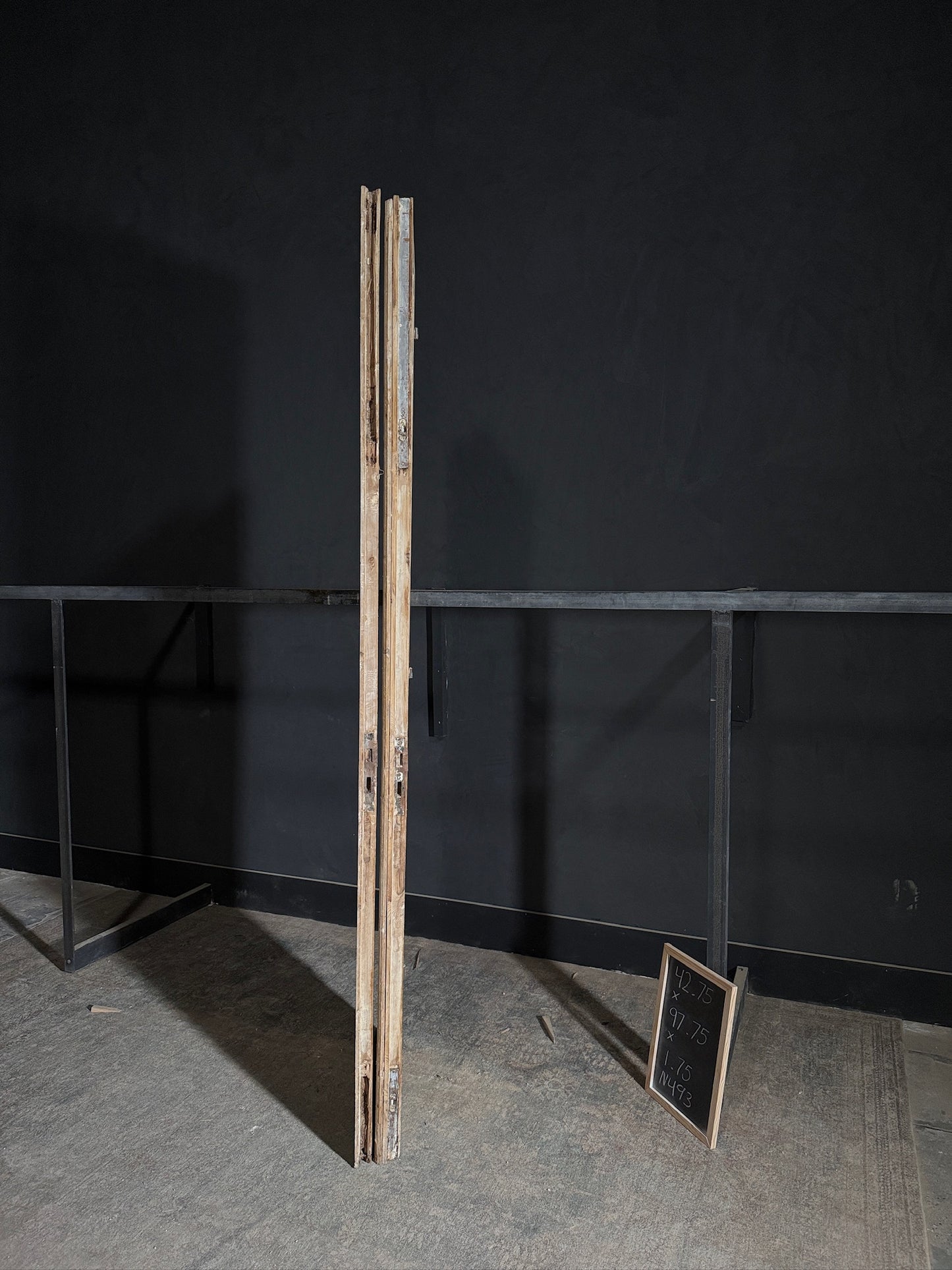 Antique Obscured Glass French Doors - 42.75x97.75 - N493