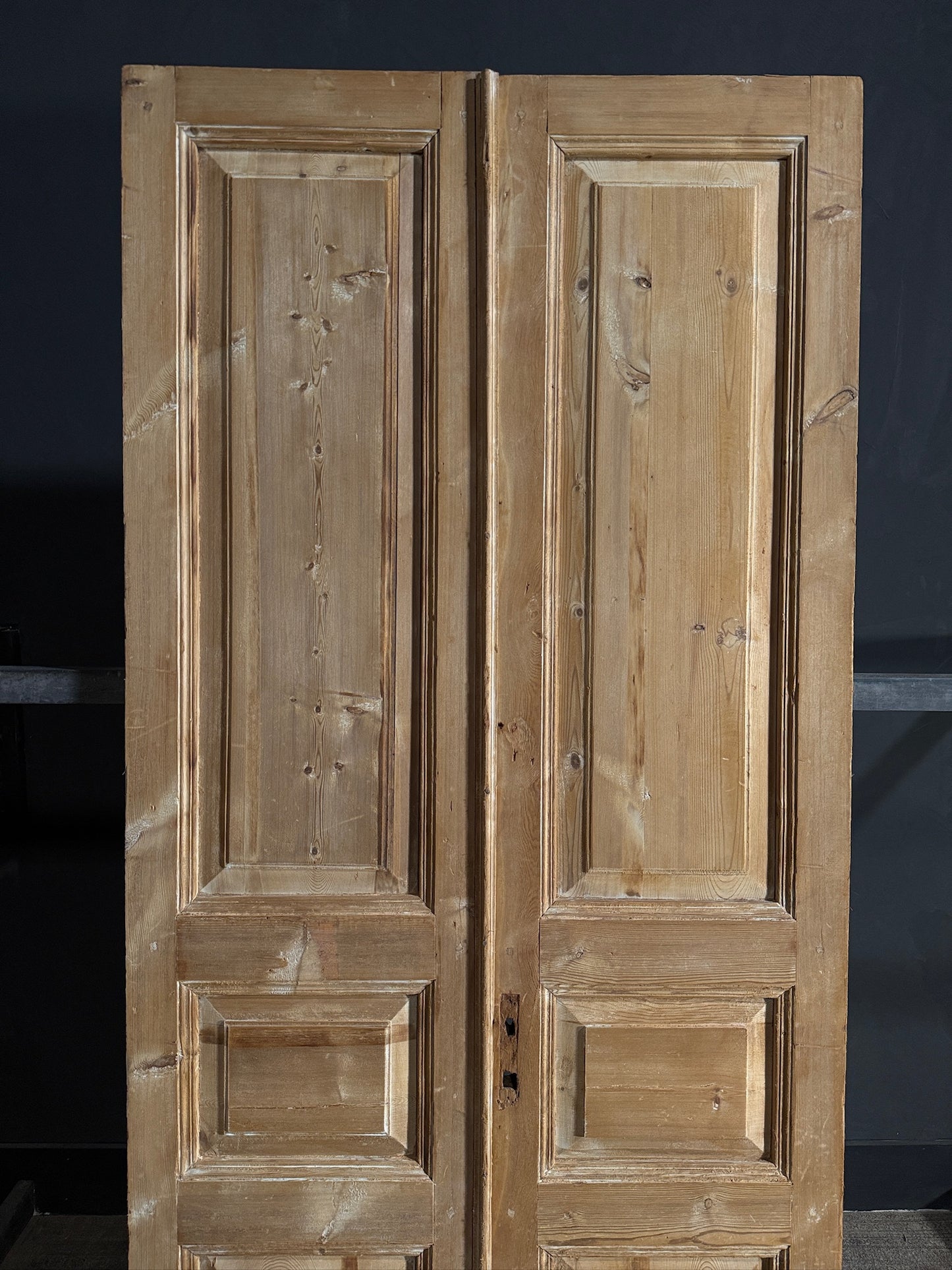 Antique 3 Panel Solid Double Doors - 41.5x94 - N647