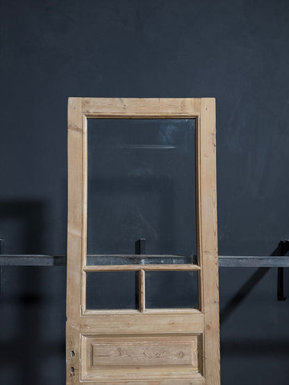 Antique Clear Glass Raised Panel Pantry Door - 32x94.25 - N758