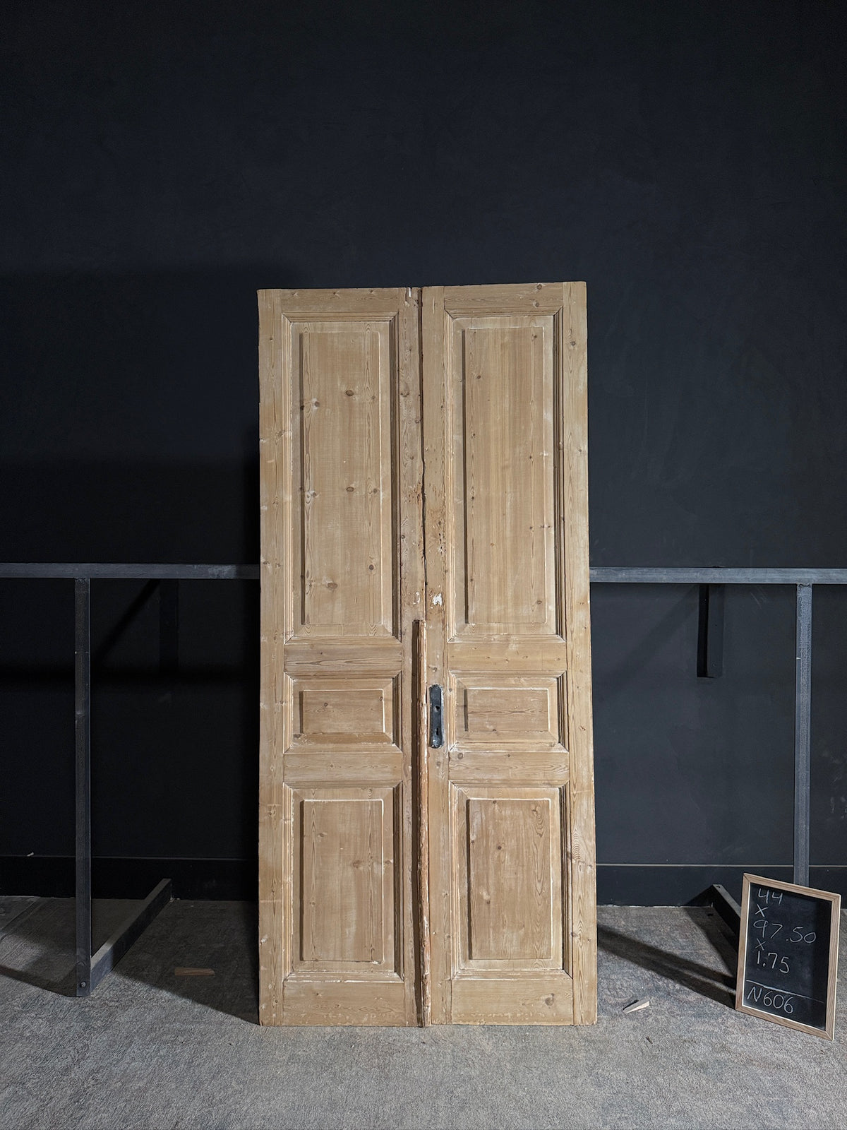 Antique 3 Panel Solid Double Doors - 44x97.5 - N606