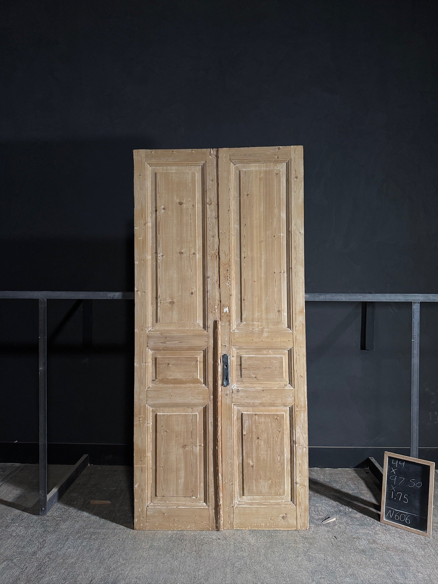 Antique 3 Panel Solid Double Doors - 44x97.5 - N606
