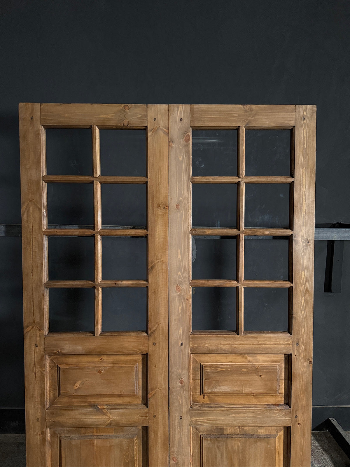 Waxed Handcrafted Glass 8 Lite French Doors - 48x80 - N588