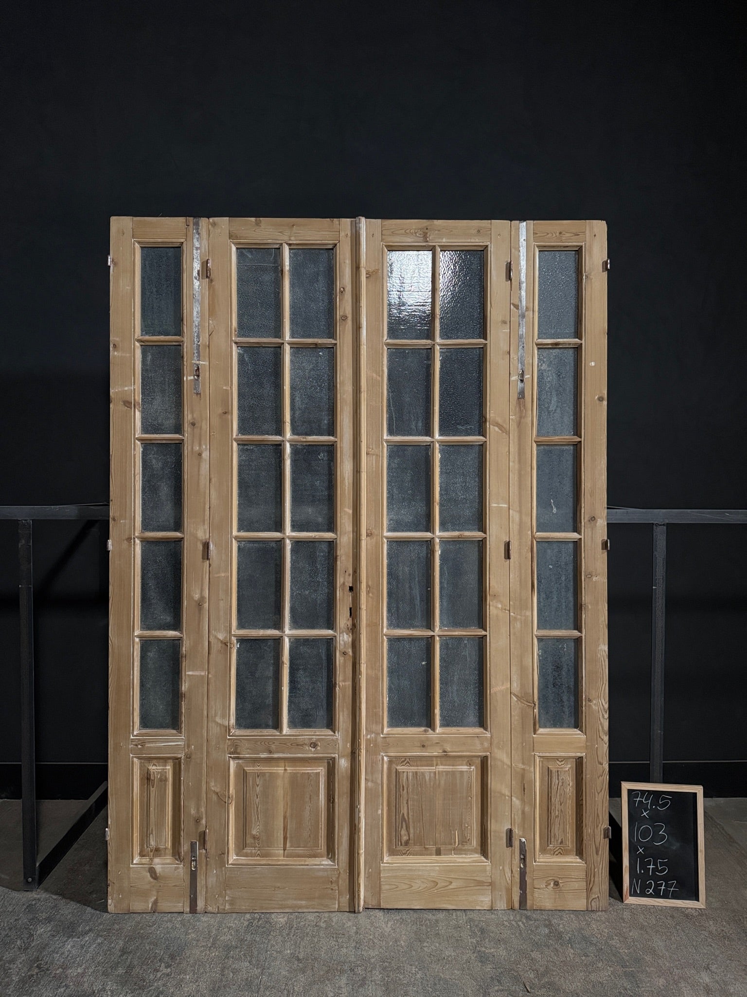 Antique Obscured Glass French Doors - 74.5x103 - N277