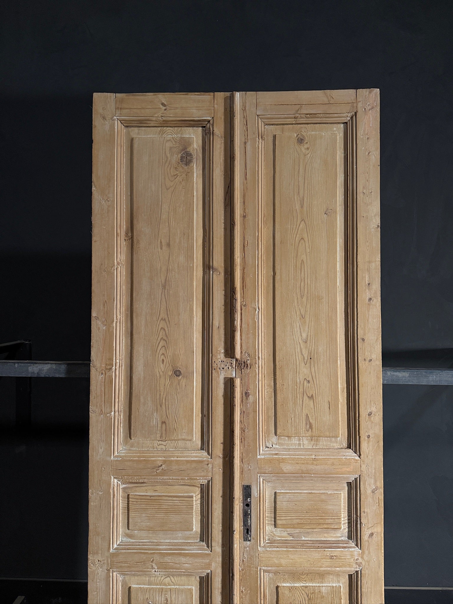 Antique 3 Panel Solid Double Doors - 39.5x97.5 - N595
