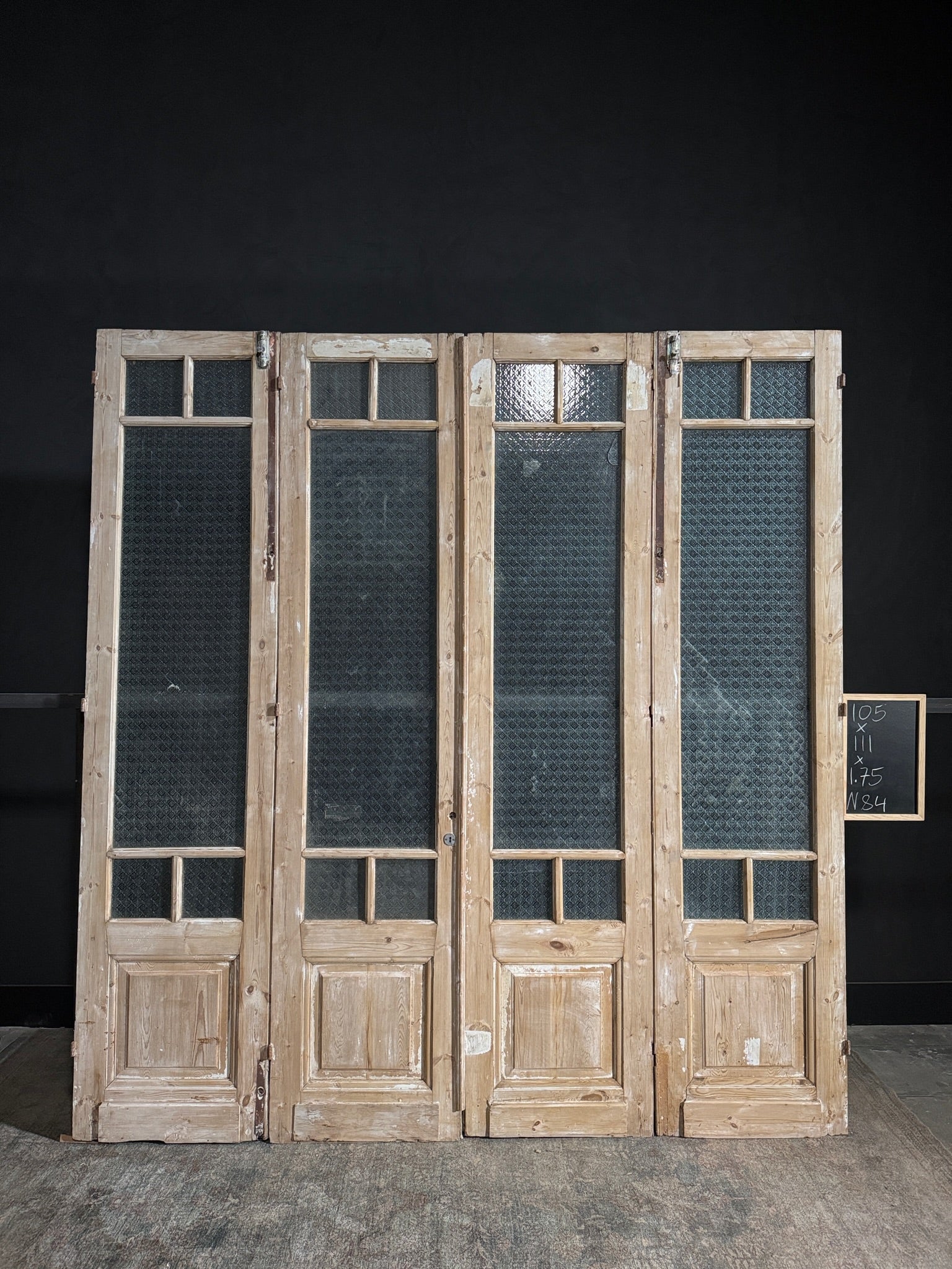 Antique Obscured Glass Bi-Fold Doors - 111x105 - N84
