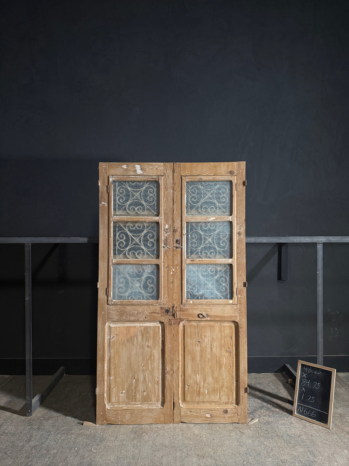 Antique Iron French Doors - 48.25x84.75 - N666