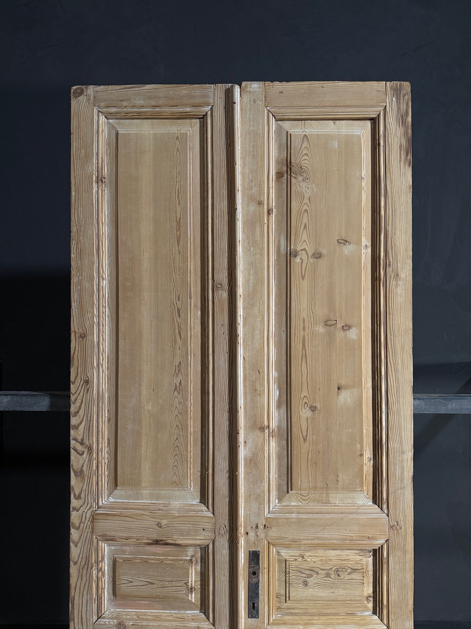 Antique 4 Panel Solid Double Doors - 39.75x97 - N619