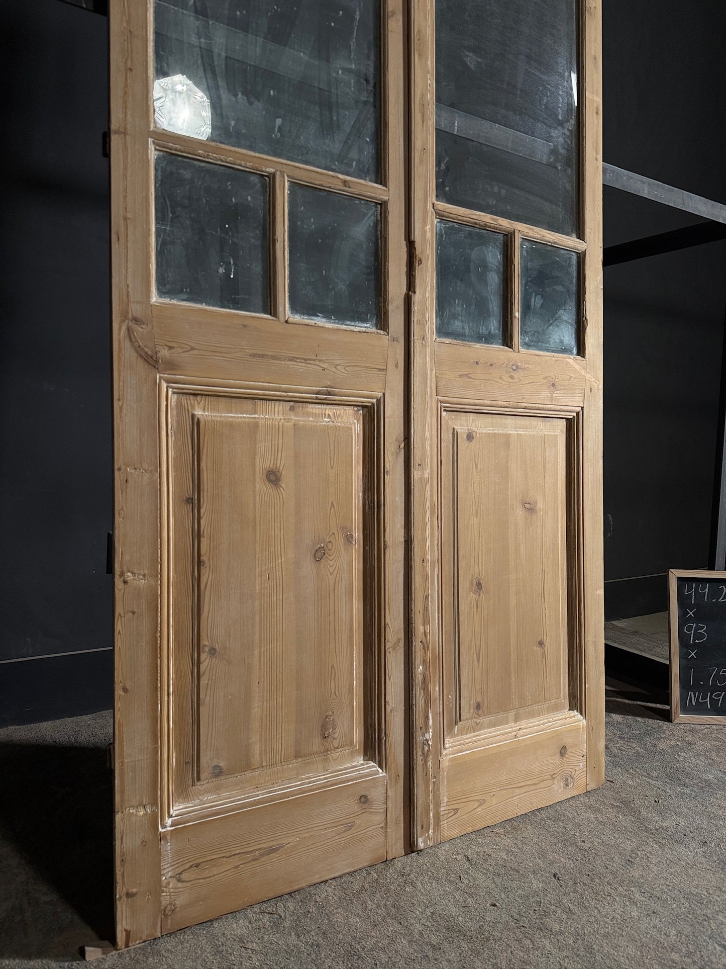 Antique Glass 5 Lite French Doors - 44.25x93 - N491
