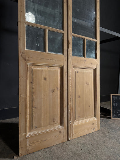 Antique Glass 5 Lite French Doors - 44.25x93 - N491