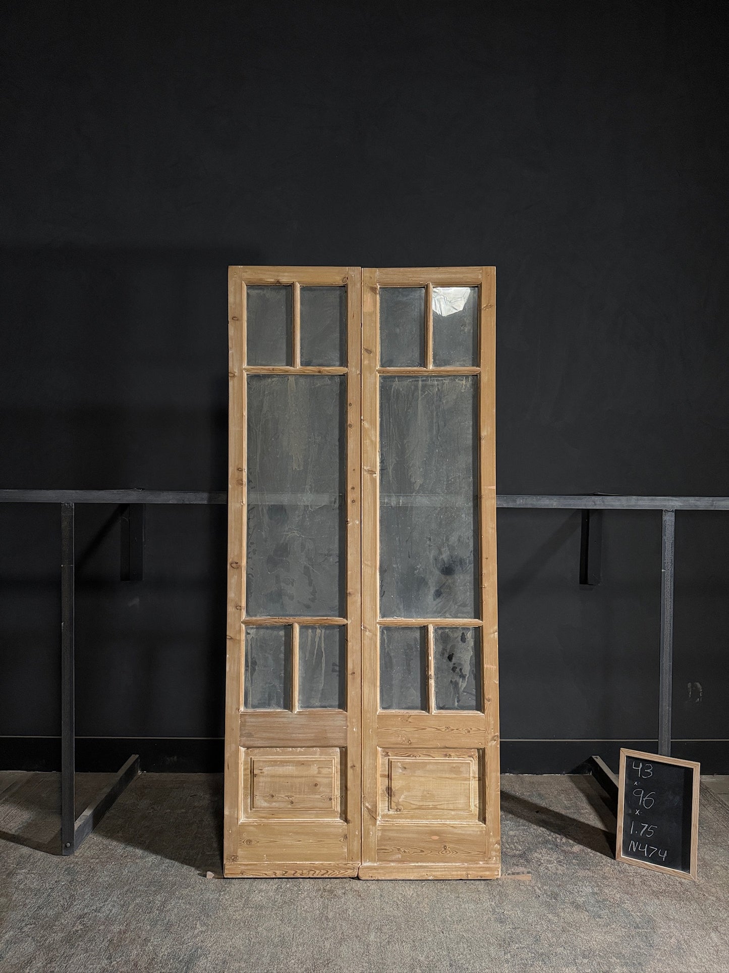 Antique Glass 4 Lite French Doors - 43x96 - N474