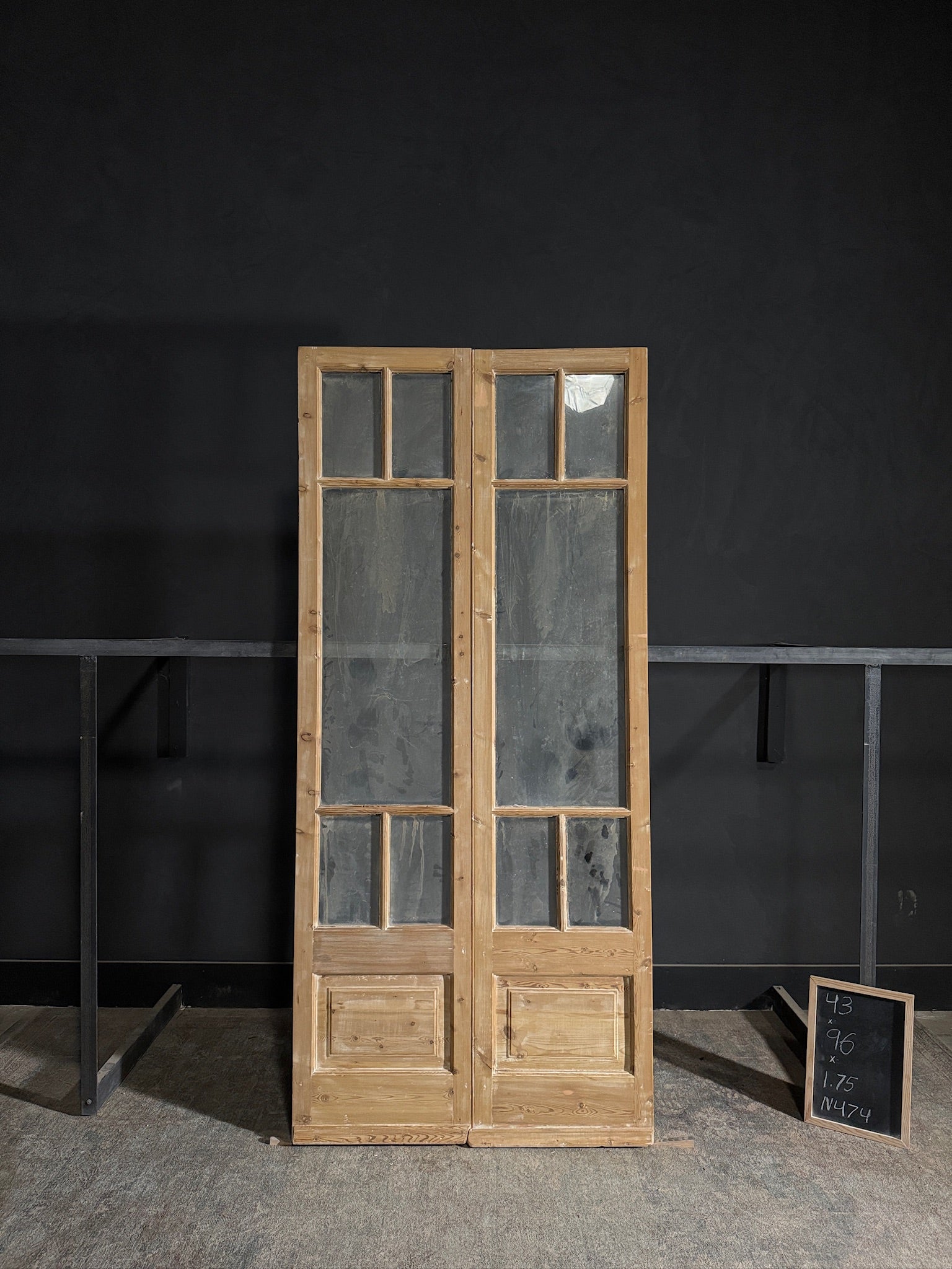 Antique Glass 4 Lite French Doors - 43x96 - N474