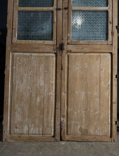 Antique Carved 2 Lite French Doors - 61x96 - N631