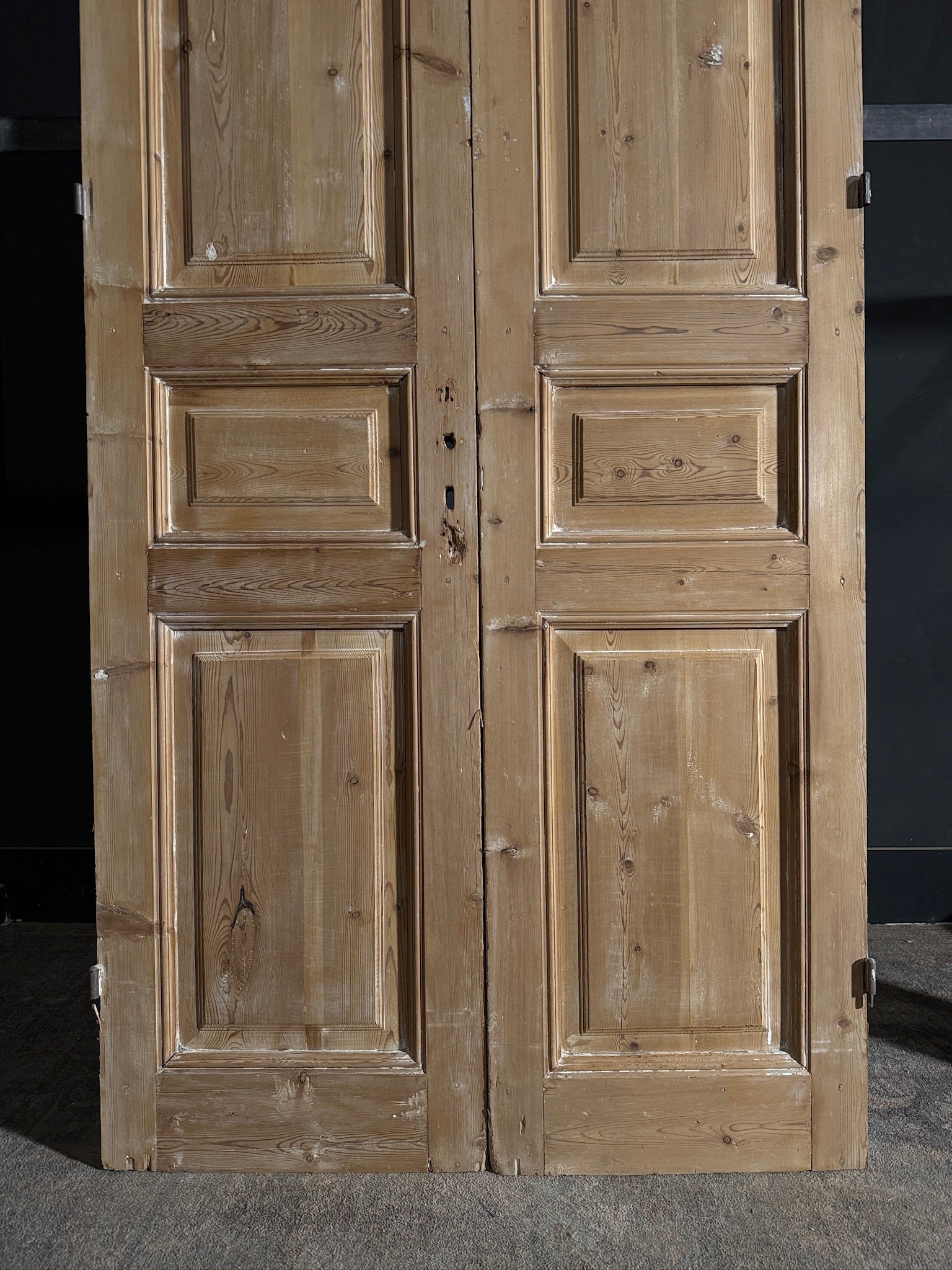 Antique 3 Panel Solid Double Doors - 42.75x96 - N593