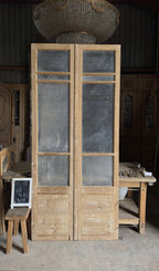 Antique Obscured Glass 2 Lite French Doors - 43.75x97 - L709