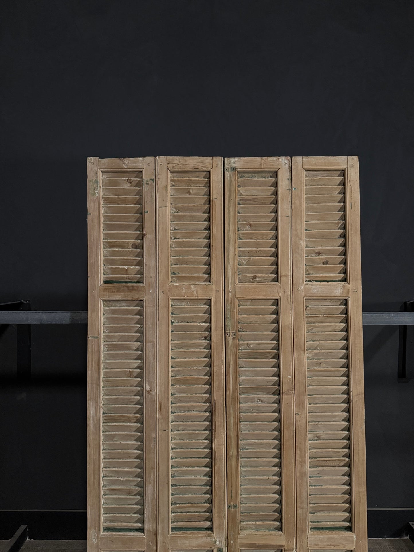 Antique Louvered 3 Panel Bi-Fold Doors - 44.25x85.5 - N302