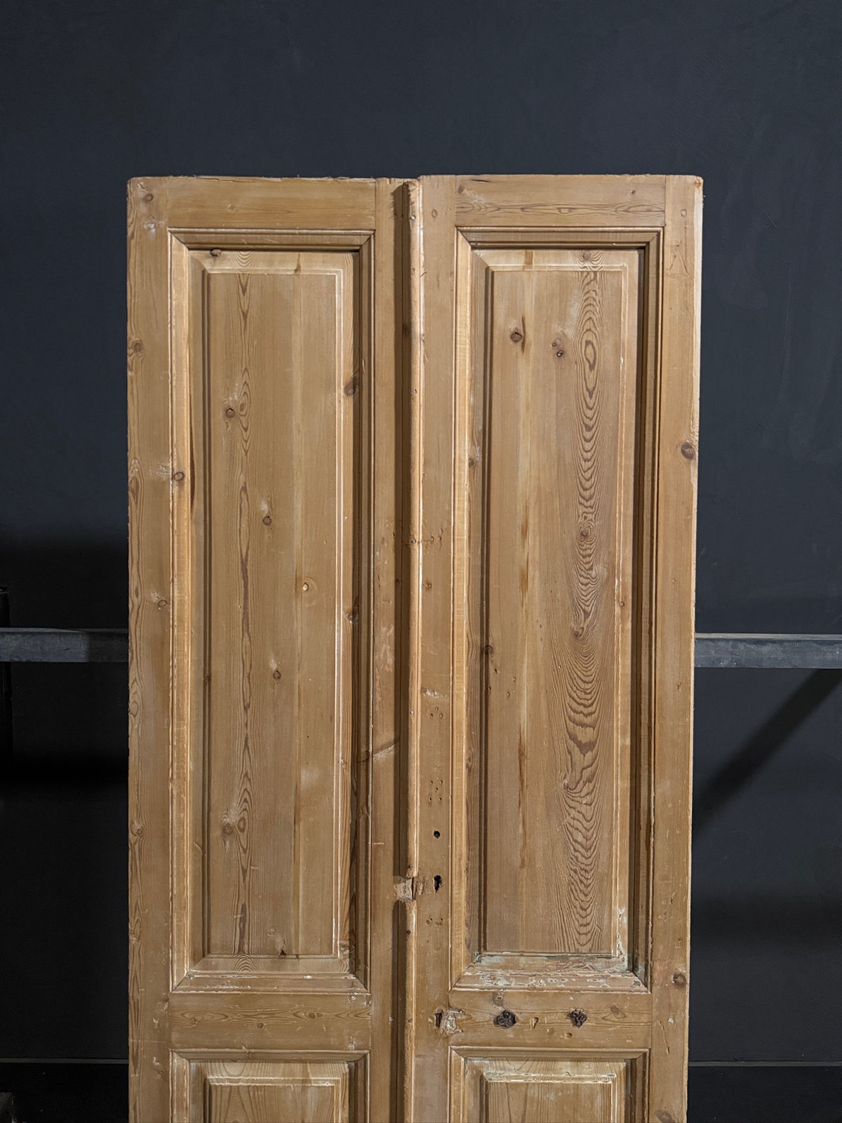 Antique 2 Panel Solid Double Doors - 36x88 - N681