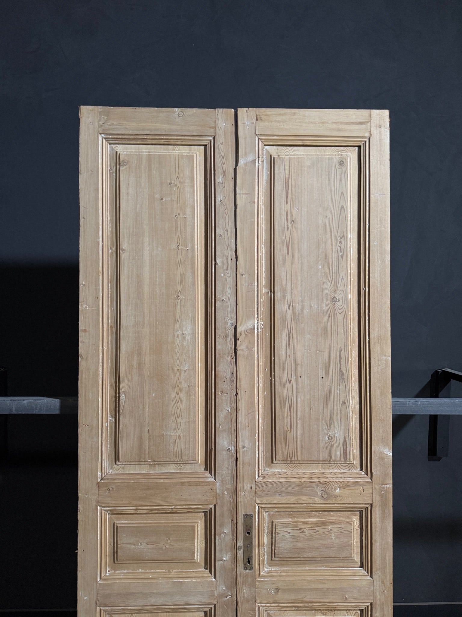Antique 3 Panel Solid Double Doors - 43.25x101 - N159
