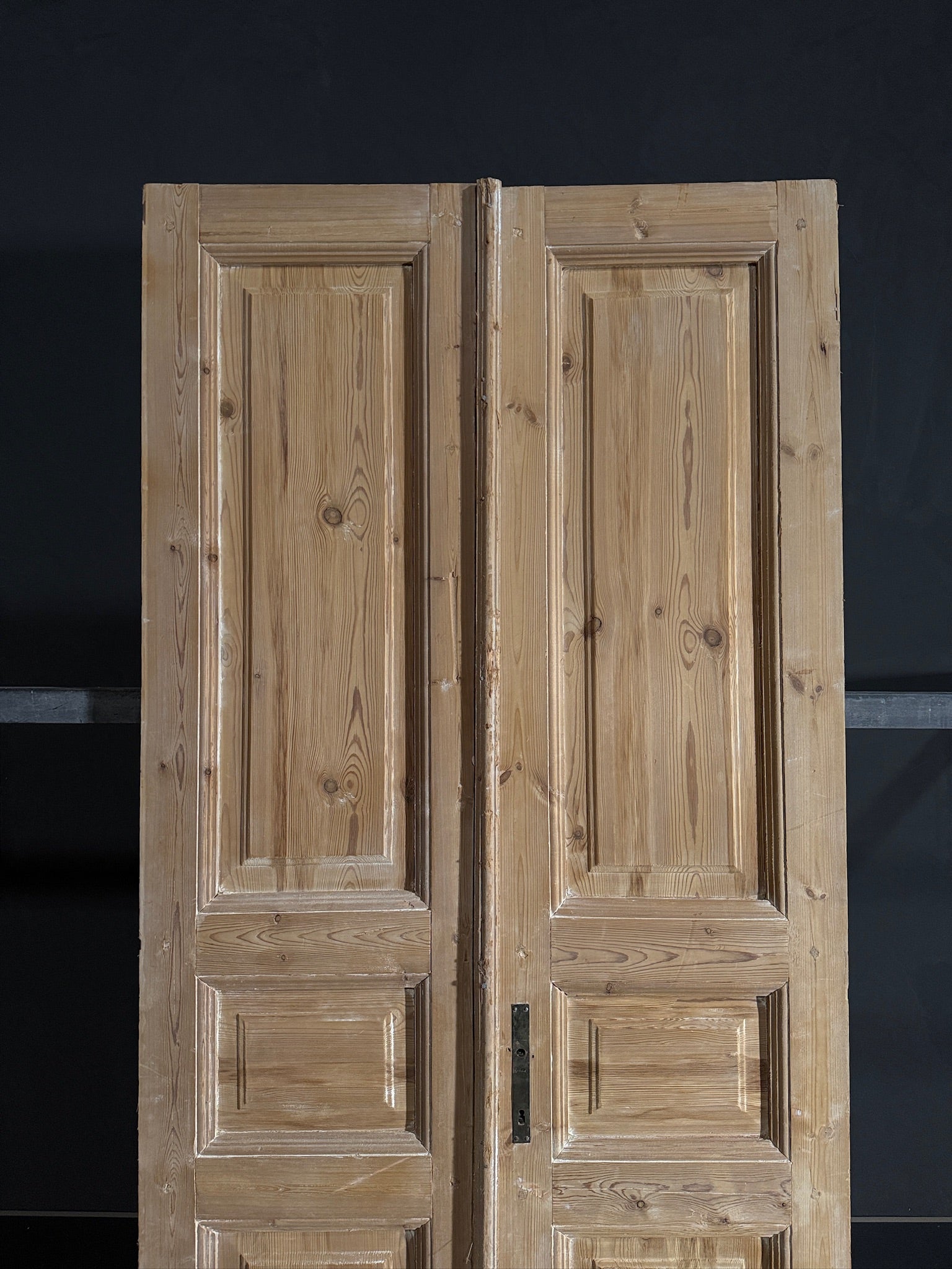 Antique 3 Panel Solid Double Doors - 39.25x88.5 - N426