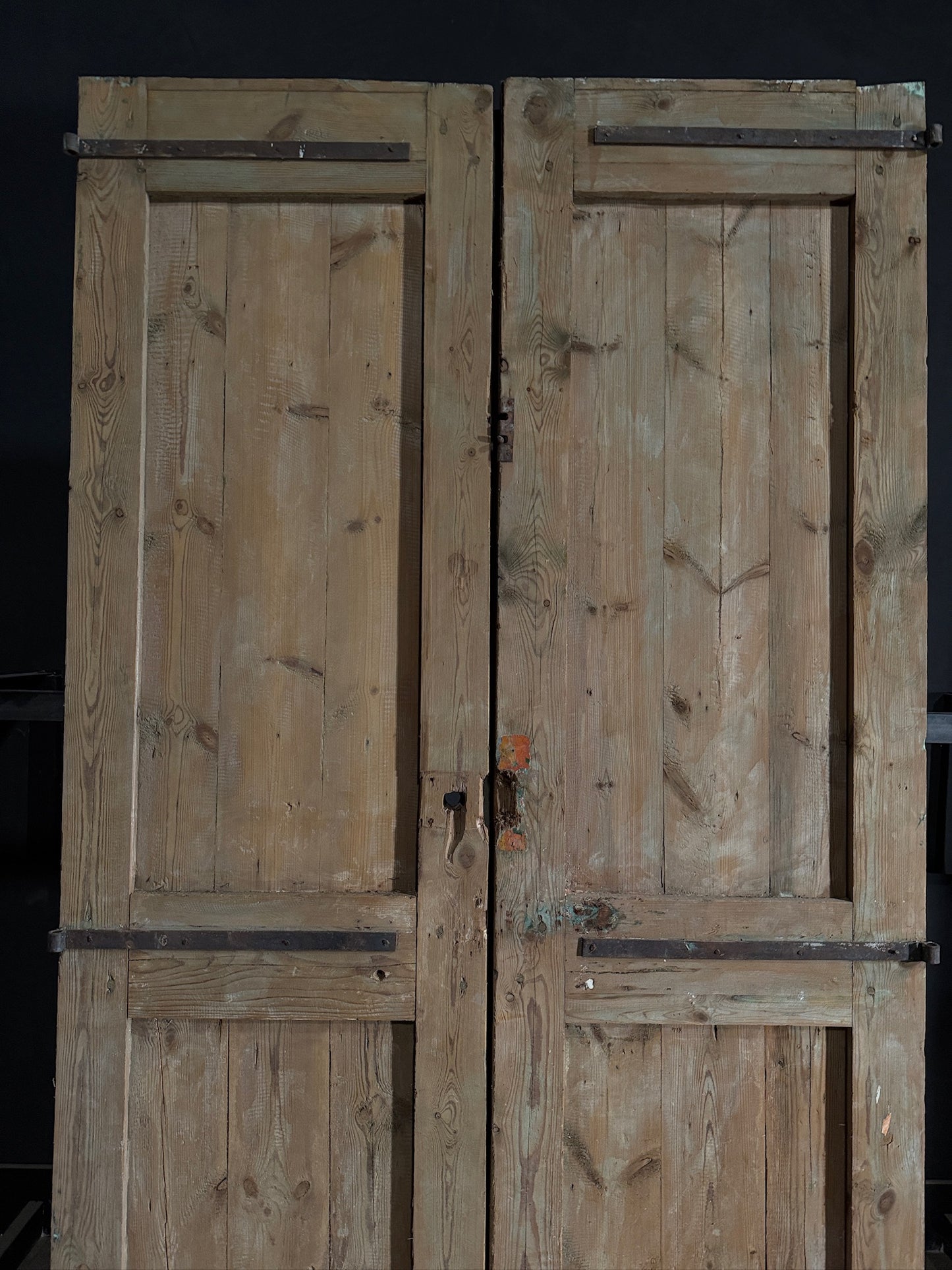 Antique Carved 2 Panel Double Doors - 56.25x101.25 - N412