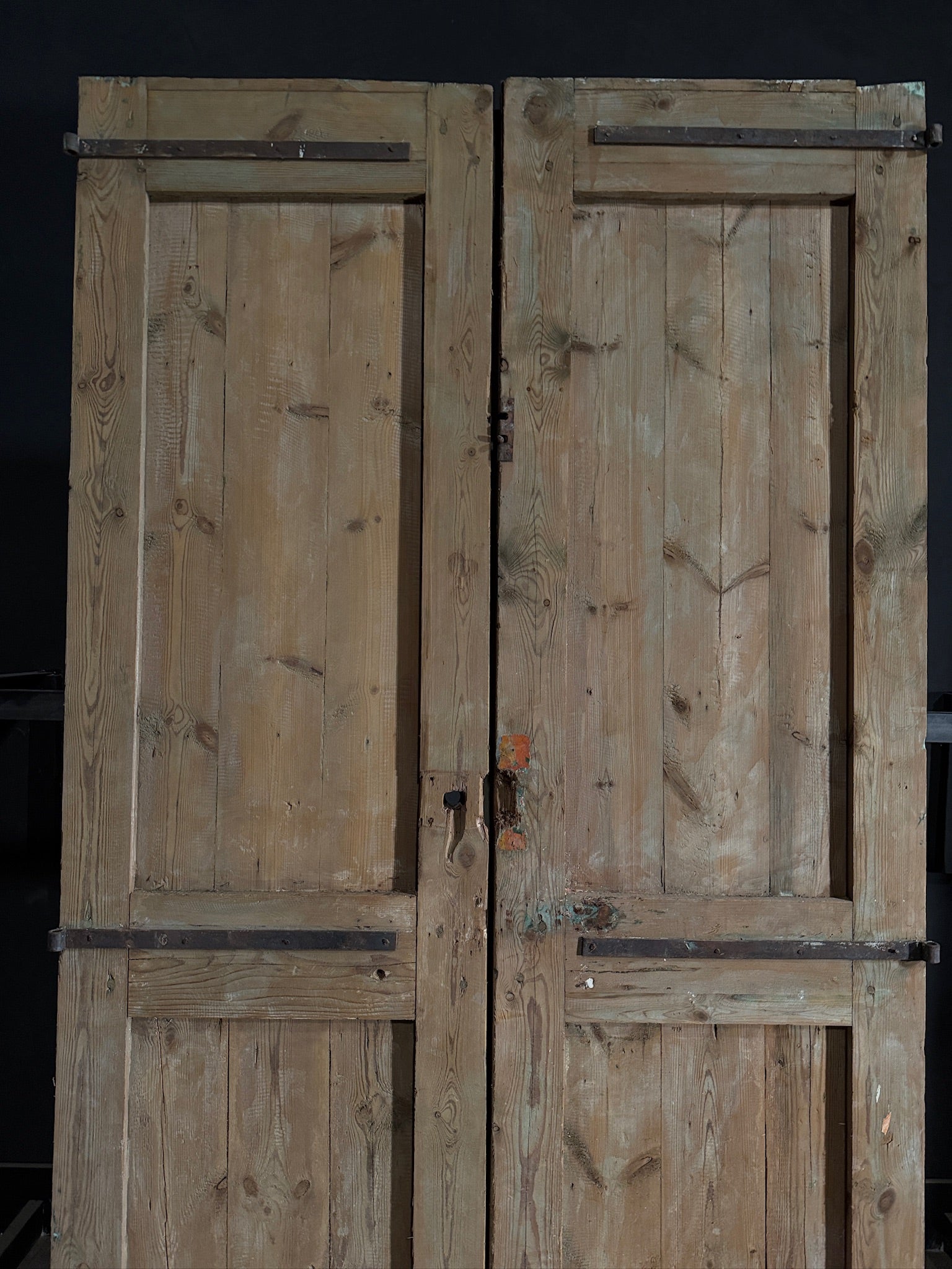 Antique Carved 2 Panel Double Doors - 56.25x101.25 - N412