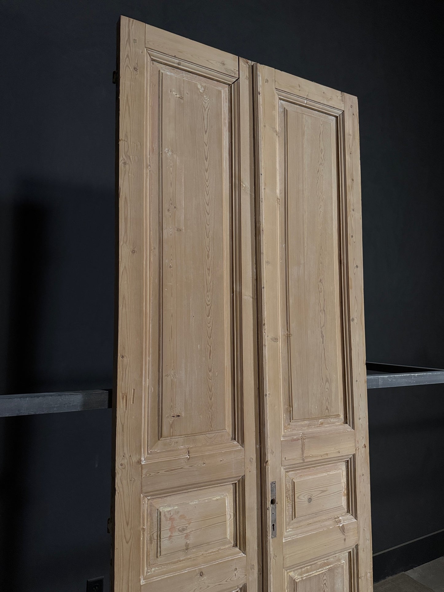 Antique 3 Panel Solid Double Doors - 39.75x106.5 - N348