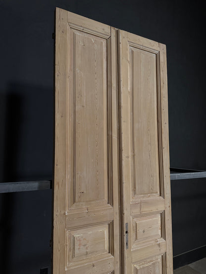 Antique 3 Panel Solid Double Doors - 39.75x106.5 - N348
