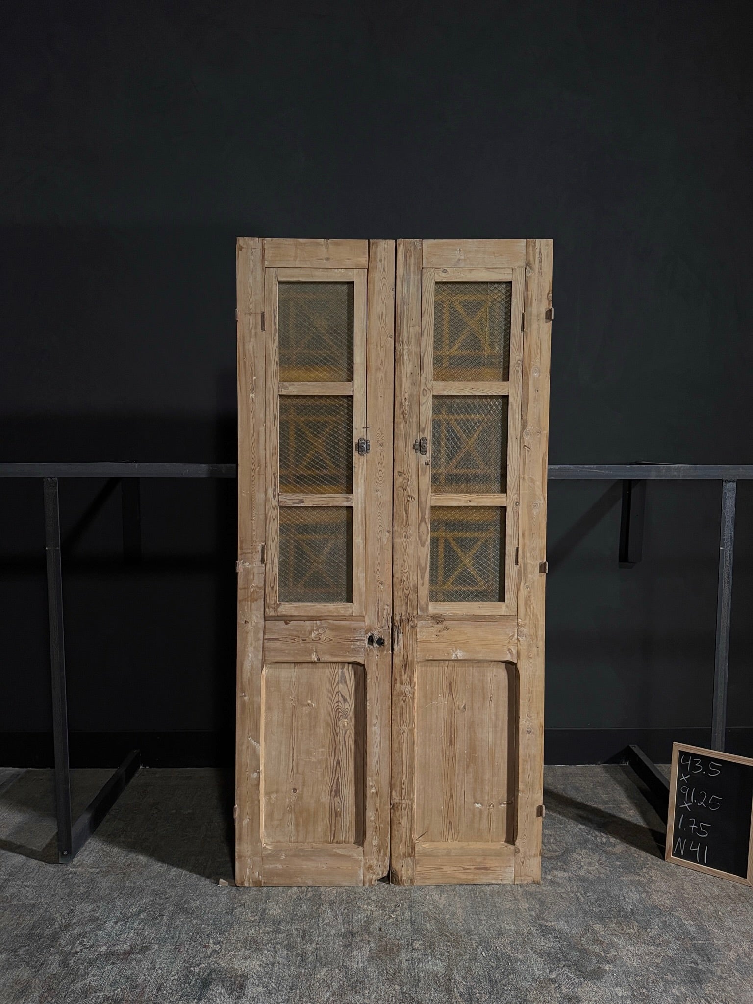 Antique Iron French Doors - 43.5x91.25 - N41