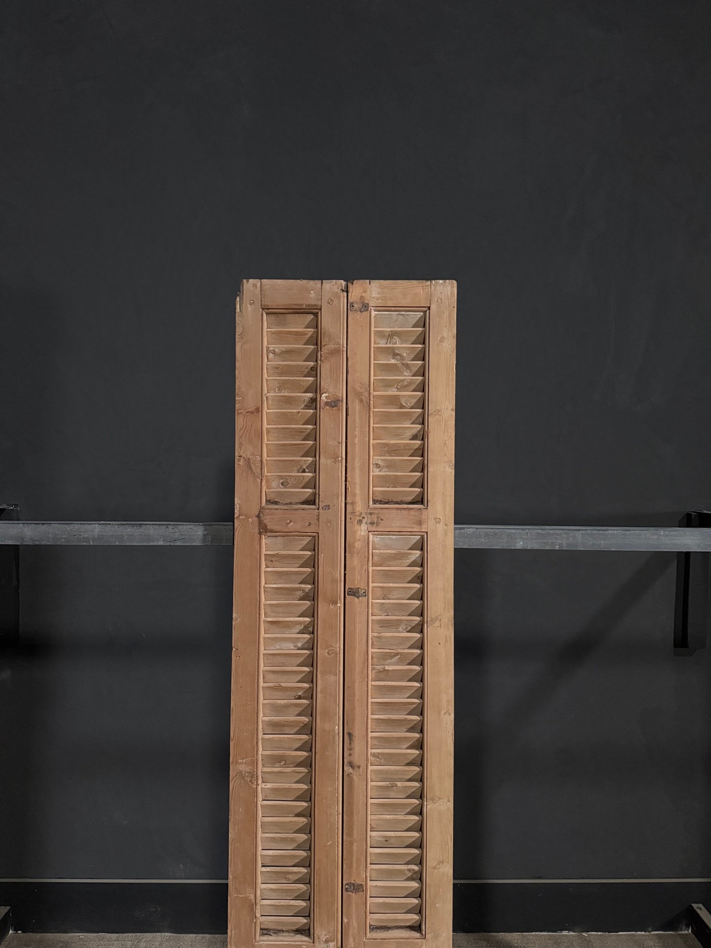 Antique Louvered Double Doors - 19.5x82 - N294
