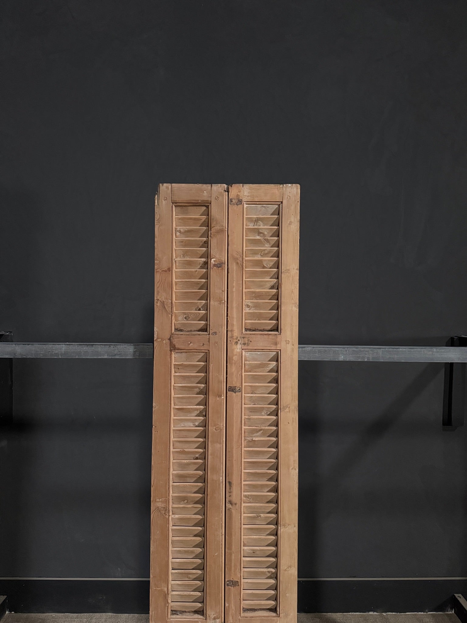 Antique Louvered Double Doors - 19.5x82 - N294