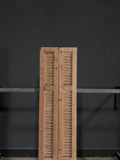 Antique Louvered Double Doors - 19.5x82 - N294