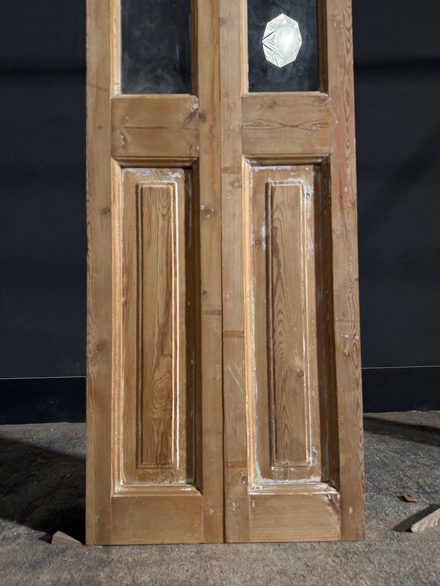 Antique Glass 1 Lite French Doors - 21.25x90 - N416