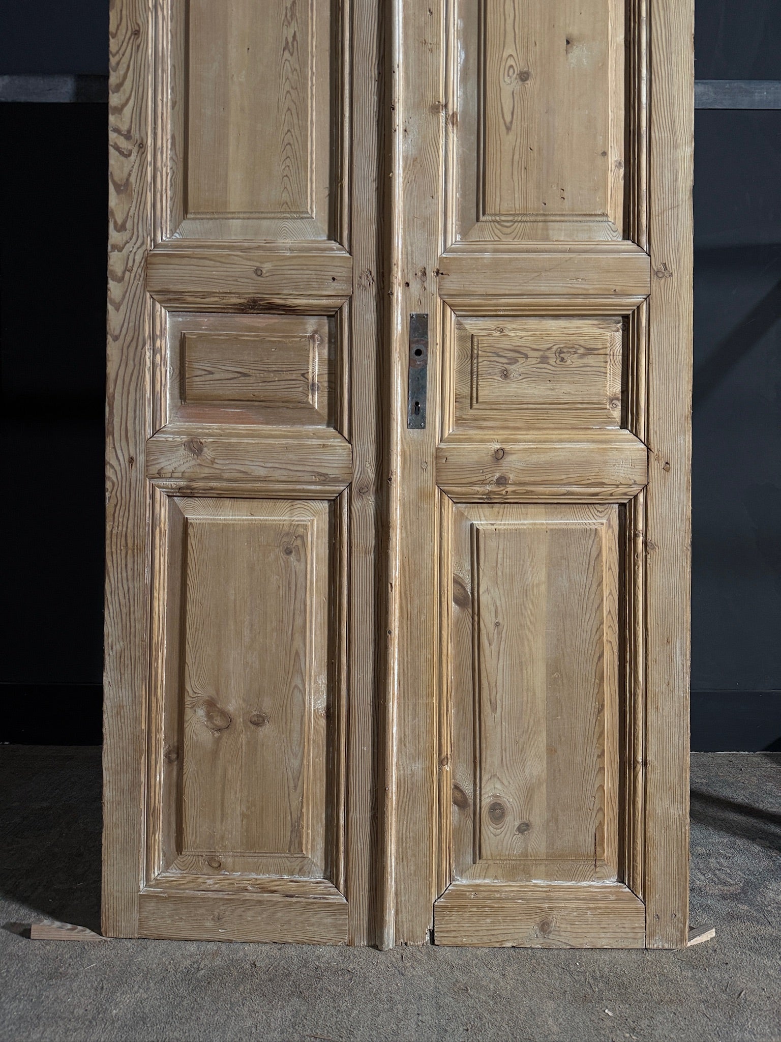 Antique 4 Panel Solid Double Doors - 39.75x97 - N619