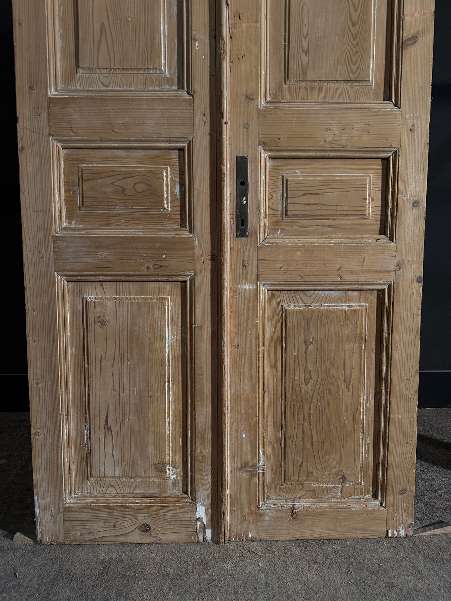 Antique 3 Panel Solid Double Doors - 39.5x89.75 - N427