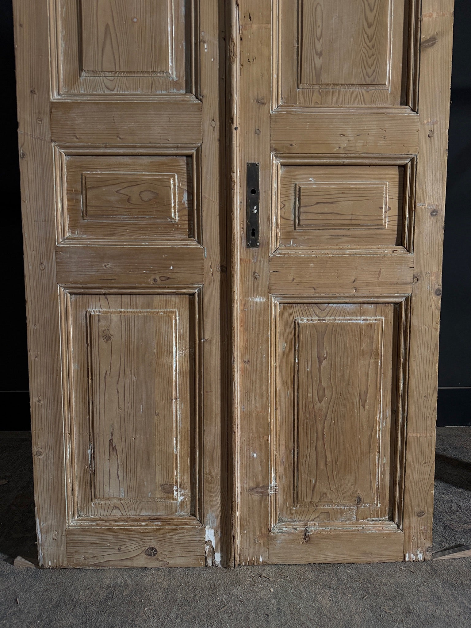 Antique 3 Panel Solid Double Doors - 39.5x89.75 - N427