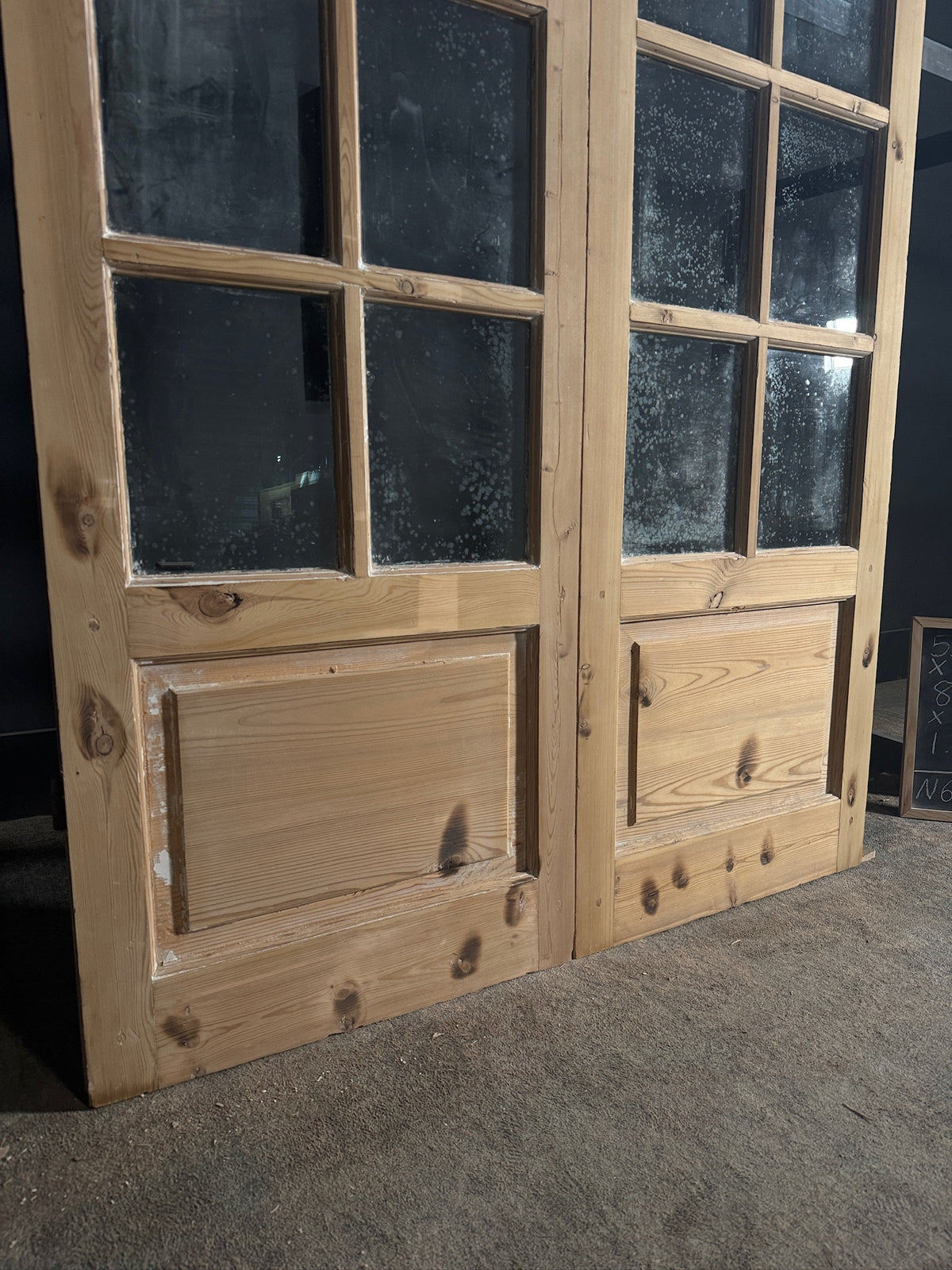 Antique Glass 8 Lite French Doors - 55.5x84 - N655