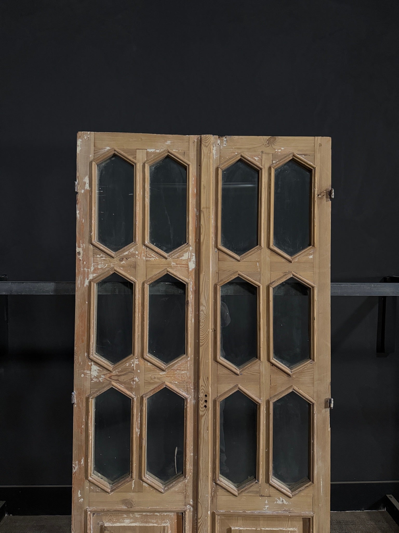 Antique Glass 6 Lite French Doors - 39.5x82.75 - N310