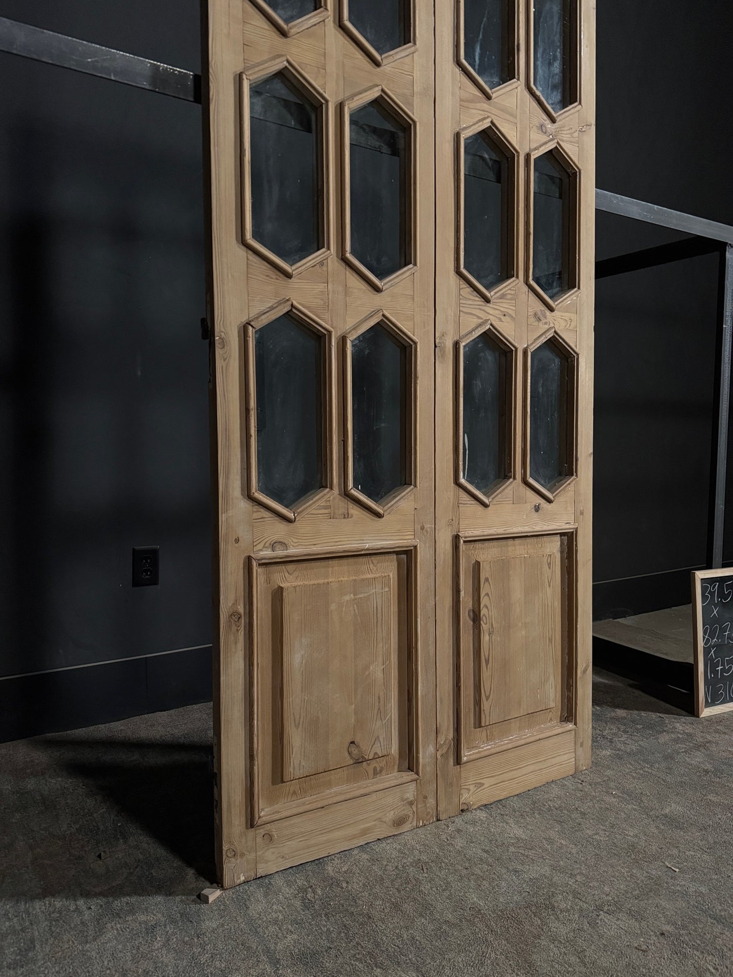 Antique Glass 6 Lite French Doors - 39.5x82.75 - N310
