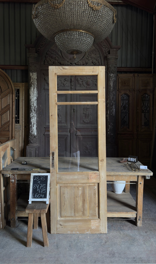 Antique Glass 3 Lite French Door - 28.75x84.75 - L604