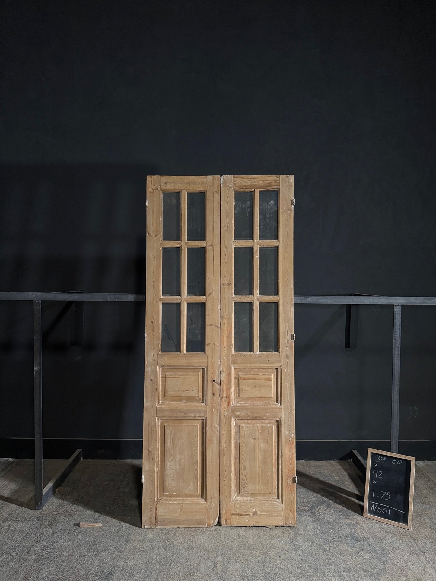 Antique Glass 6 Lite French Doors - 39.5x92 - N551