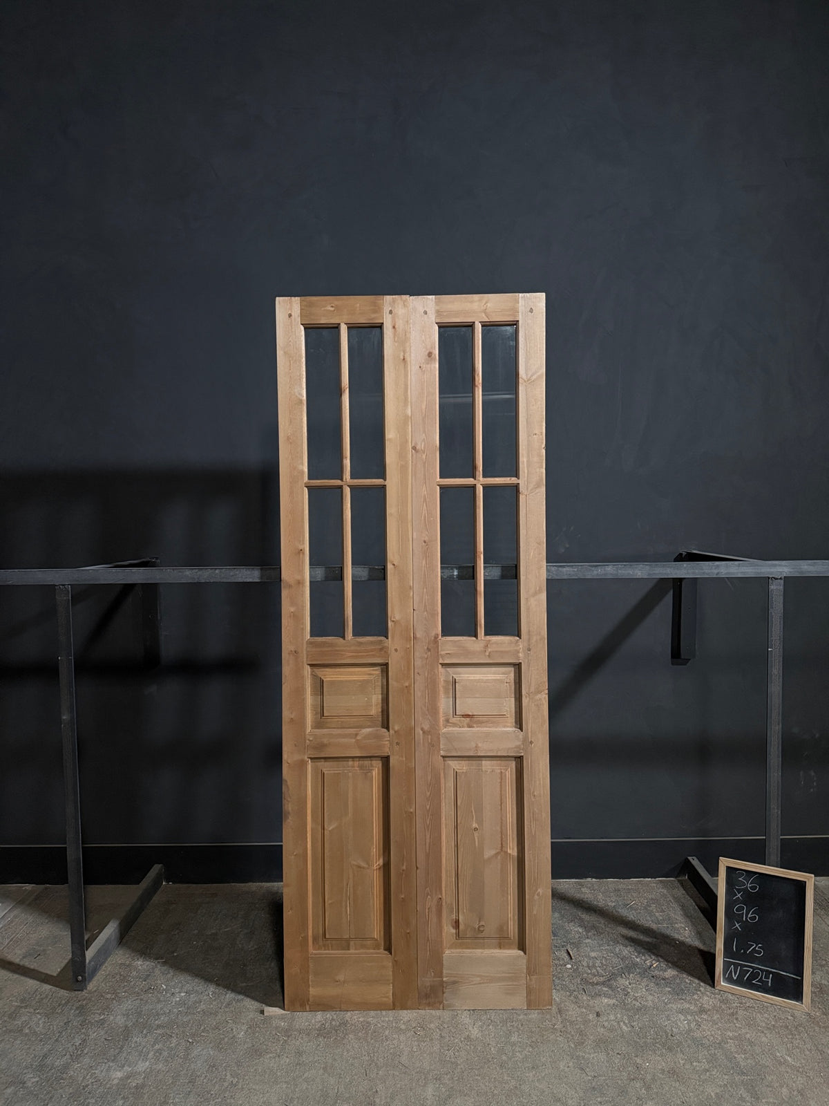 Handcrafted Glass 4 Lite French Doors - 36x96 - N724