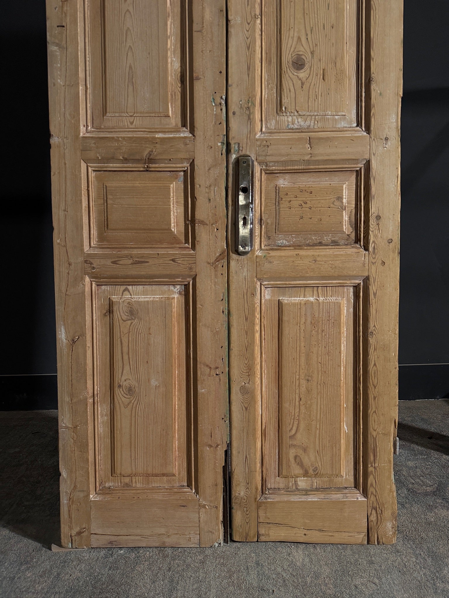 Antique 3 Panel Solid Double Doors - 35.5x91.75 - N479
